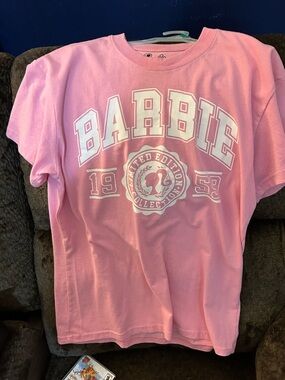 Barbie Pink Logo Tee with White Crest